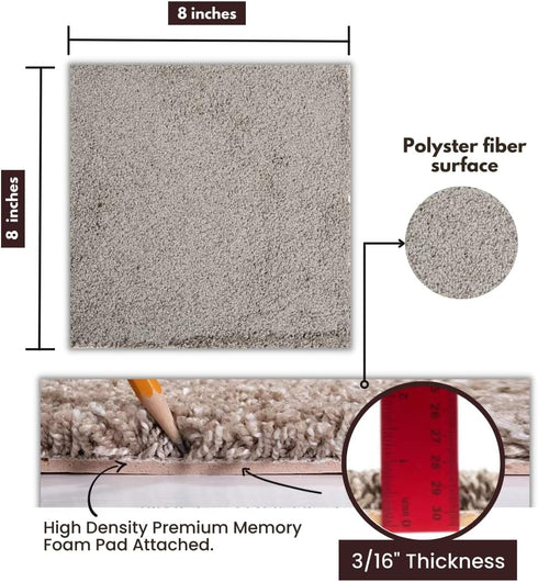 Smart Squares in A Snap Premium Carpet Tiles 8x8 Inch, Soft Padded, Peel and Stick for Easy DIY Installation (Sample)