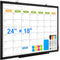 Dry Erase Calendar Whiteboard for Wall, 24" x 18" Magnetic Monthly White Board, Black Aluminum Frame for Planning,