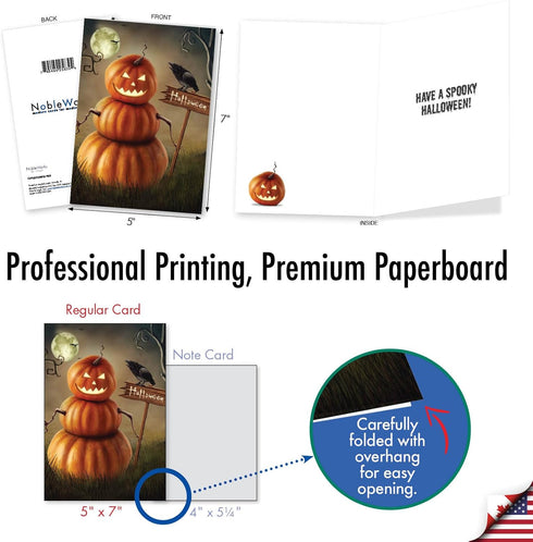 The Best Card Company - 1 Happy Halloween Card with Envelope, Fun Spooky and Festive Card for Halloween (Spooky