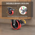 Casters Set of 4 Heavy Duty 4 Inch Caster Wheels with Brake, 2200Lbs Capacity, Silent Swivel Rubber Wheel