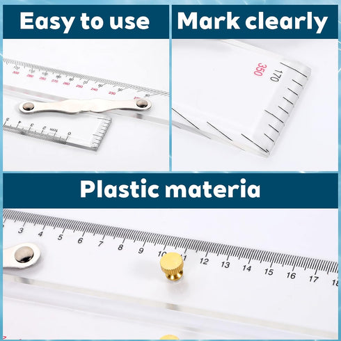 Xosjska 3 Set, 16 Inch 6 Inch Pcs Basic Navigation Include Parallel Ruler with Brass Arms Nautical Protractor