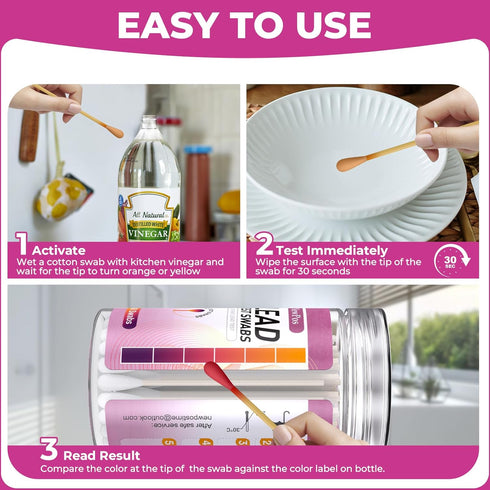 NewPos 60 30 (60) Lead Test Kit: Swabs Upgraded Accurately Formulated Lead Paint Test Kit Detector Testing for Dishes