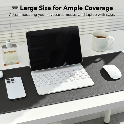 Large Waterproof Gaming Mouse Pad, Non-Slip Rubber Base, Smooth Surface Desk Mat, 27.5"x11.8"x0.08", Dark Gray
