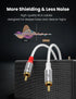 33Ft, 2 2 24K MOSWAG RCA Cables RCA Male to RCA Male Audio Cable Long, OFC Conductors, Gold Plated Nylon Braided RCA