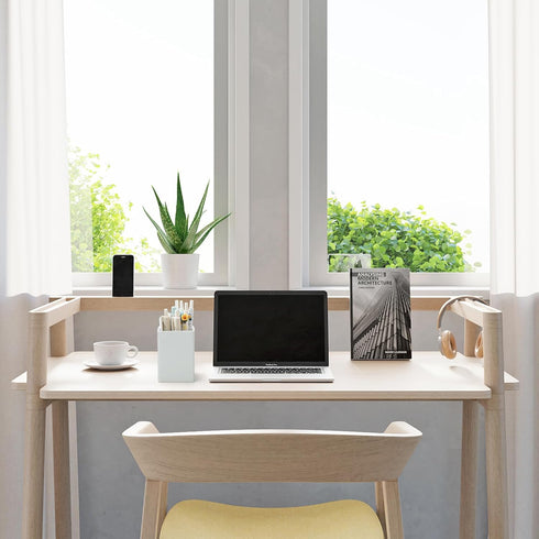 Pen Holder for Desk, Nordic Elegance Square Silicone Pencil Holder, Waterproof Multifunctional Office Supplies (Grey)