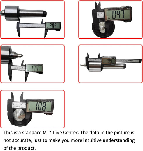 Lzcdelyxiao MT4 60 0.000197" 4MT Live Center Medium Duty Long Nose Triple Bearing Accuracy Morse Taper Lathe CNC Tool