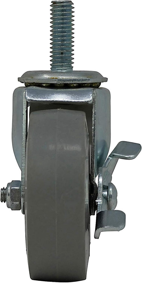 Shepherd Hardware 3259 2-1/2" Threaded Stem TPR Caster with Brake - 90-lb Load Capacity