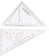Klanata 405mm Set, (15.9in) Large Marine Navigation Triangle Ruler & Protractor Crystal Clear Acrylic Chart Plotting
