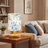 VIHOSE Blue Floral Kids Table Lamp for Bedroom Kids Bedside Lamp with Linen Wooden Nightstand Cartoon Nursery Lampshade
