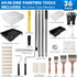 36PCS 4-Section 9''& 4''Roller SOUTHGATE Paint Roller Kit with Pole, Trays, Heavy-Duty Frames, Microfiber Paint