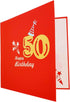 iGifts And Cards 3D Pop Up Greeting Card - Happy 50th Birthday Box, Unique Celebration, Balloons, Congrats, Feliz