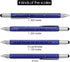 HeTaoCat Metal Multi-tool - 6-in-1 Stylus Pen with Screwdriver, Ruler, Bubble Level, and Ballpoint Pen (Blue)