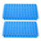 PATIKIL 2 Pcs 96 Wells Tube Rack, Double Panel Centrifuge Tube Holder for 0.2/0.5/1.5/2ml Microcentrifuge Tubes, Blue