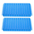PATIKIL 2 Pcs 96 Wells Tube Rack, Double Panel Centrifuge Tube Holder for 0.2/0.5/1.5/2ml Microcentrifuge Tubes, Blue