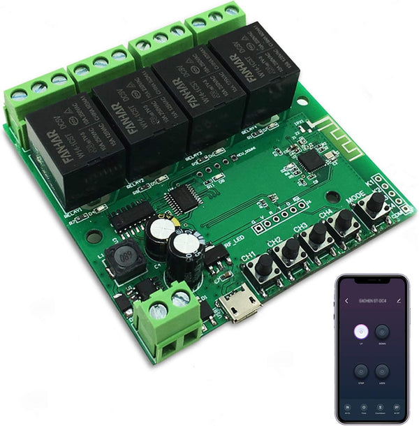 4-Channel WiFi Smart Switch Relay Module, TUYA/Smart Life App for Remote Control, Compatible with Alexa/Google Assistant