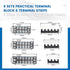 6 Sets Terminal Blocks, 6Pcs 4/5/6 Positions 600V 15A Dual Row Screw Terminal Strip Block + Insulated Terminals