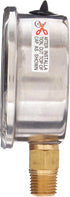 Zen-Tek Glycerin Liquid Filled Pressure Gauge, 30 PSI - Zenport LPG30