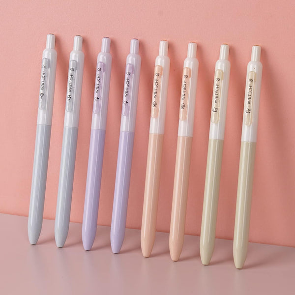 WRITECH Gel Pens Fine Point 0.5mm, Silent Retractable Extra Fine Needle Point, 8ct for Journaling, Drawing, Notetaking.