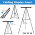 Falling in Art Aluminum Flip Chart Display Easel Stand, Adjustable Floor for Boardroom, 63 1/2'' High, Black