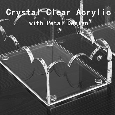 Set 3, YAGELI Clear Acrylic Desk Organizer of Magnetic Modular Pen Holder with Sticky Notes & Paperclip Tray, Aesthetic