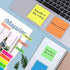 MIUTME Lined Sticky Notes Transparent, 7 Colors Bright Self Sticky Notes, Clear Pad, Waterproof Translucent Memo (3X3