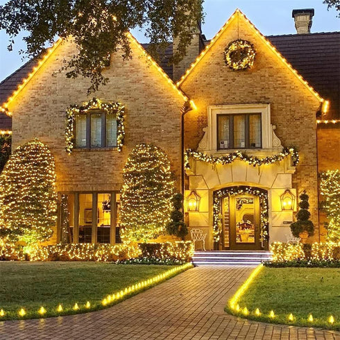 WESEN 300 Outdoor-2Pack, 110FT 8 LED Christmas String Lights Indoor Solar String Lights with Lighting Modes, Twinkle