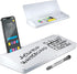 Desktop Whiteboard, Glass Dry Erase White Board, Desk Computer Buddy with Phone & Tablet Slot, Includes 4 Markers, 1