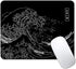 IMAYONDIA Japanese Great Wave Mouse Pad, Black Anime Gaming Mousepad, Non-Slip Rubber Base, 9.5 x 7.9 Inch