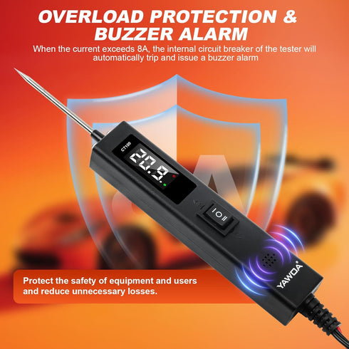 Tester,6-24V Upgrade Power Circuit Probe DC Electrical System Diagnostic Test Tool,Electrical Short Open Breaker