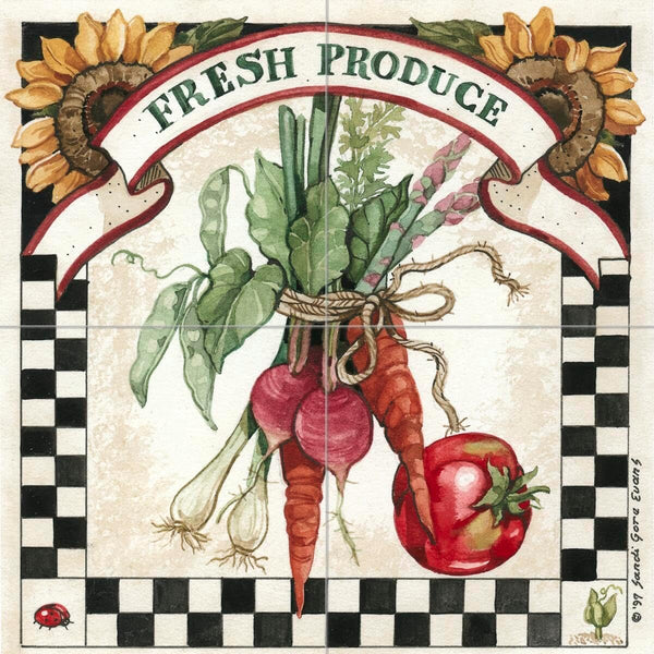 Store Ceramic Backsplash Tile Mural Kitchen Kitchen - Fresh Produce - Sandi Gore