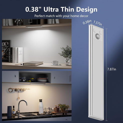 Dimmable Closet 3 Under Cabinet Lights Rechargeable - Motion Sensor Light Indoor, Lights Motion Sensored, Color
