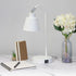 LD1071-WHT 16" Simple Designs Sleek Essentials Adjustable Metal Desk Task Lamp with Dual USB Ports, for Office, Desk