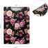 WAVEYU Cute Decorative Clipboard for Office School, Hardboard with Low Profile Clip, Floral Pattern (12.5"x9")