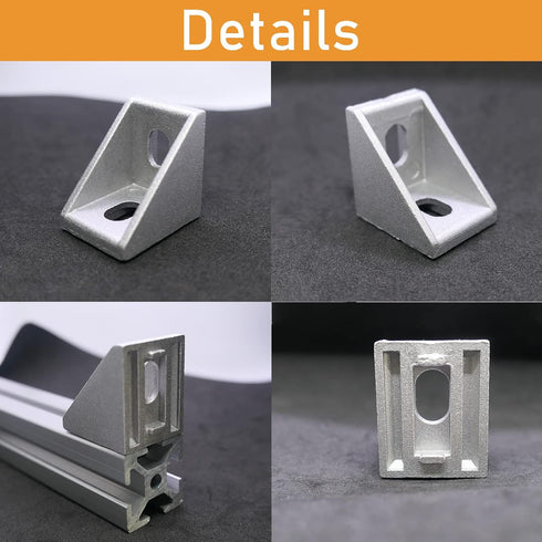12 Sets 1010 Series Aluminum Extrusion Profile Connector, 12pcs Corner Bracket with T Nuts and Screws