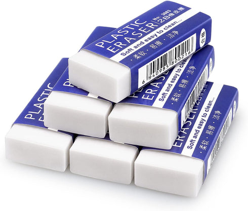 Tamaki 12 Pack Large White Pencil Erasers for School Office, Art Drawing