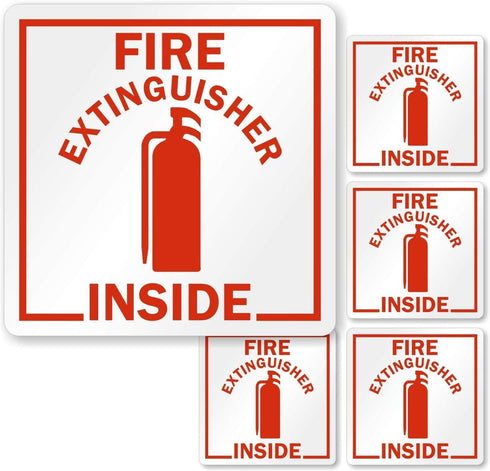 SmartSign Fire Extinguisher Inside Stickers | 2.75" x 2.75" Engineer Grade Reflective Labels, Pack of 6