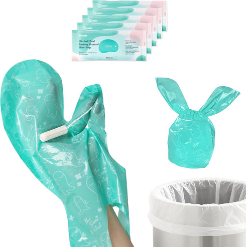 Sunlit No-Touch Feminine Hygiene Disposal Bags, Hygienic Odor-Reducing and Discreet Solution for