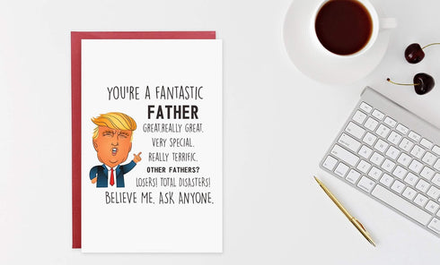 Gonzey Funny Father's Day Card, Trump Father, Humorous Greeting Card for Dad's Birthday