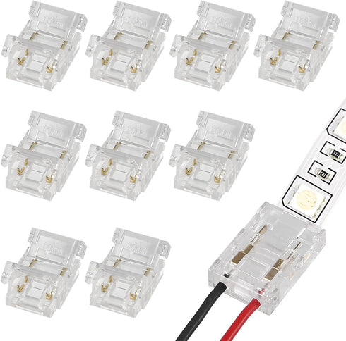 DORHEA 10Pcs 4 Pin RGB to Wire LED Light Strip Connectors 10mm Waterproof