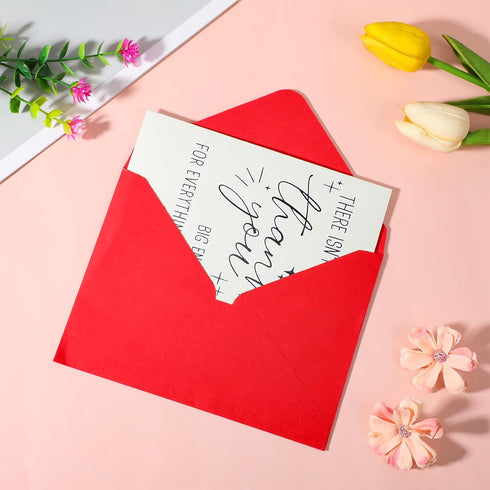 KFHENSOMR 2Pcs Funny Thank You Card with Red Envelope, Appreciation Greeting Card for Friends, Teacher, Boss, Him