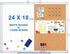Magnetic White Board and Cork Board Combo, 24 x 18 Inches, Wall Mounted Dry Erase Bulletin Board for Home, School,