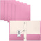 Better Office Products Pink Paper 2 Pocket Folders with Prongs, 50 Pack, Letter Size with 3 Metal Prong Clips