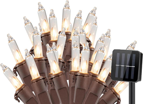 Vigdur 54FT Solar String Lights Outdoor, 150 Count Brown Wire Mini Fairy