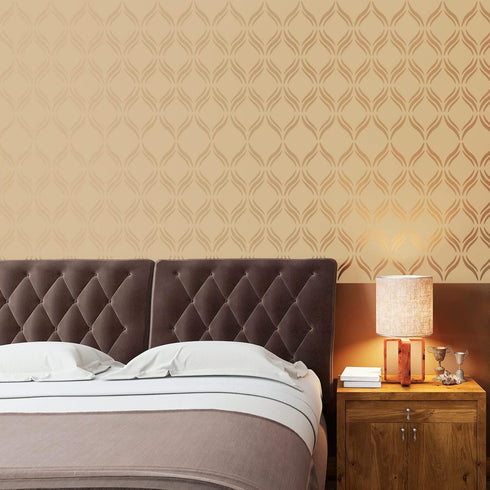 Outus 8 Pieces Wall Stencils, 12 x 12 Inch Reusable Geometric Modern Herringbone Pattern for Painting Decor