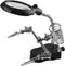 Helping Hands Magnifying Glass Soldering Station, LED Lighted 3.5X 12X Magnifier with Clips