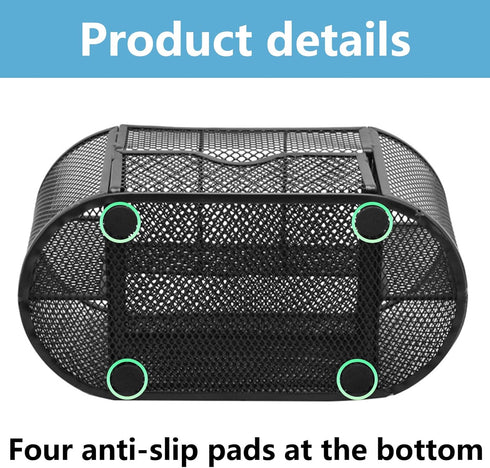PAKASEPT Desk Organizers, Mesh Caddy with Compartments for Makeup and Office Supplies