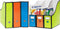 Simple Houseware 6-Pack Magazine File Holder Box - Foldable Cardboard Organizer with Label Slot, Multicolor