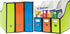 Simple Houseware 6-Pack Magazine File Holder Box - Foldable Cardboard Organizer with Label Slot, Multicolor