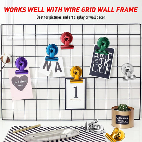 FINDMAG Strong Magnetic Clips, 12 Pack, Heavy Duty, Whiteboard Magnets, Scratch Free Magnet Clips for Photo Displays
