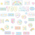 Pastel Affirmation Station Rainbow Motivational Bulletin Board Set for Classroom Decor, Mental Health Posters, Positive